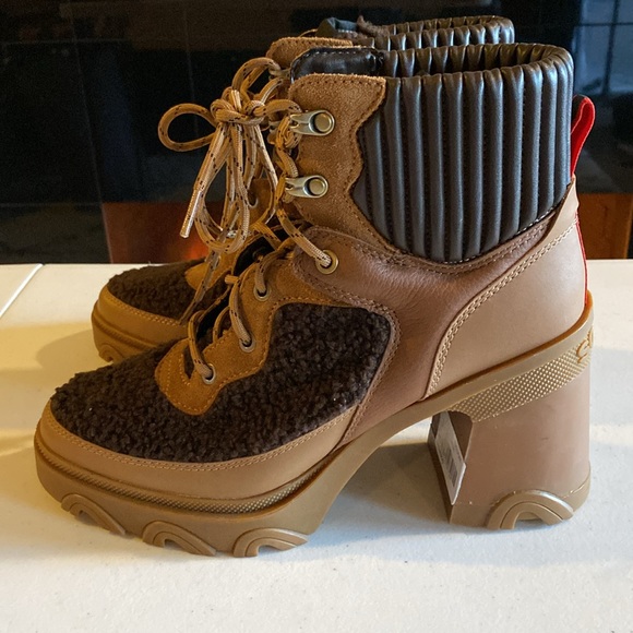 Sorel Brex Heel Shearling Waterproof Leather Lace-Up Boots NWT – Size 7.5 - Picture 5 of 12